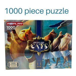 Swan Lake Cats 1000 Piece Puzzle Funny Cat Parody Swan Lake NIB